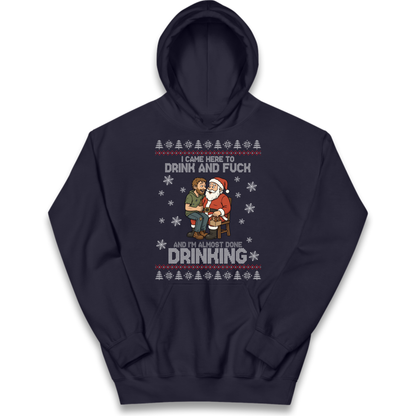 Rude Santa Graphic Kids Hoodie
