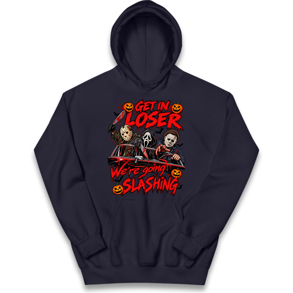 Retro Horror Movie Halloween Slasher Villains Kids Hoodie