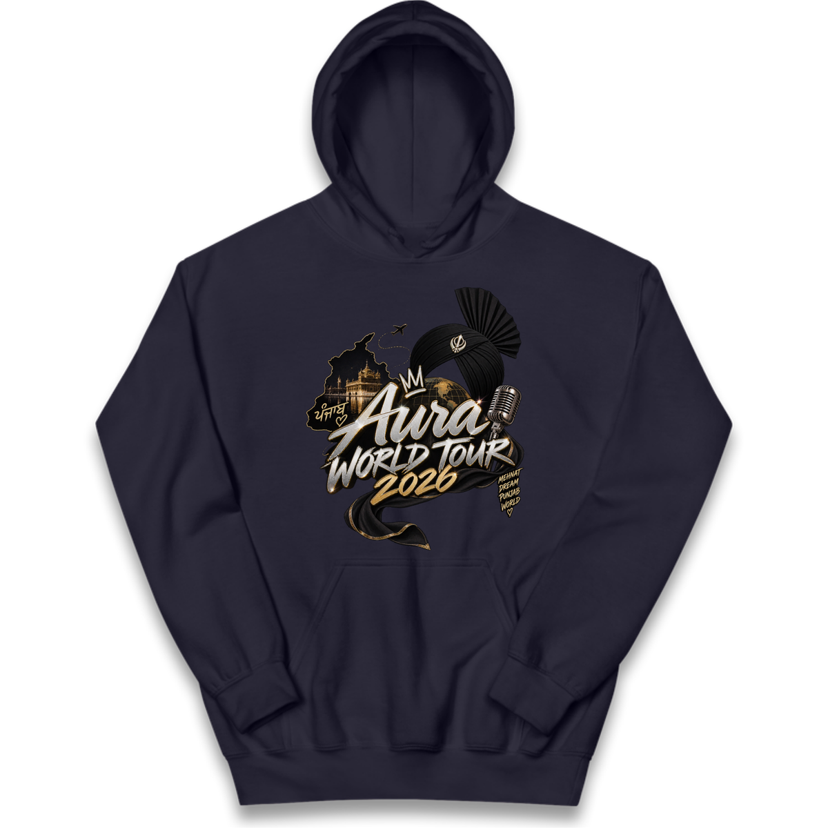 Diljit Dosanjh Aura World Tour 2026 Kids Hoodie
