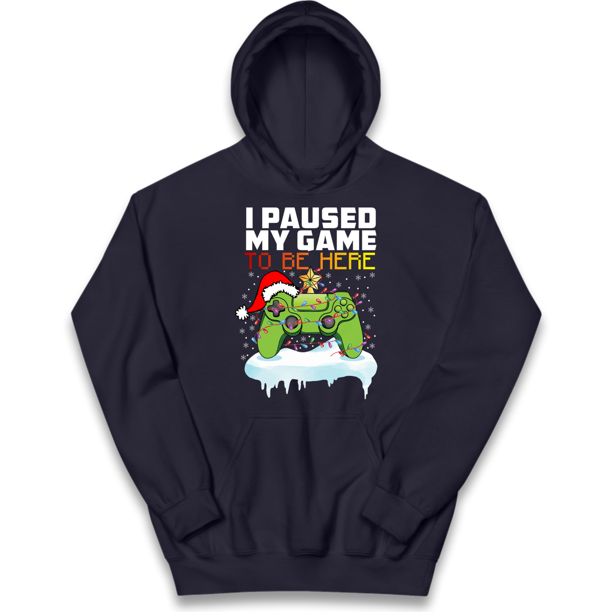 I Paused My Game Christmas Kids Hoodie
