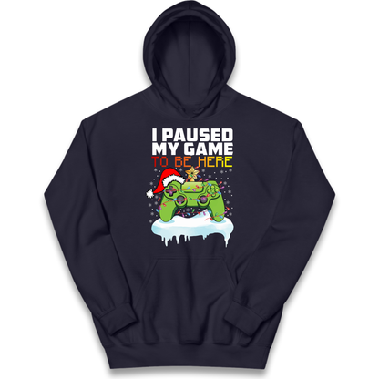 I Paused My Game Christmas Kids Hoodie