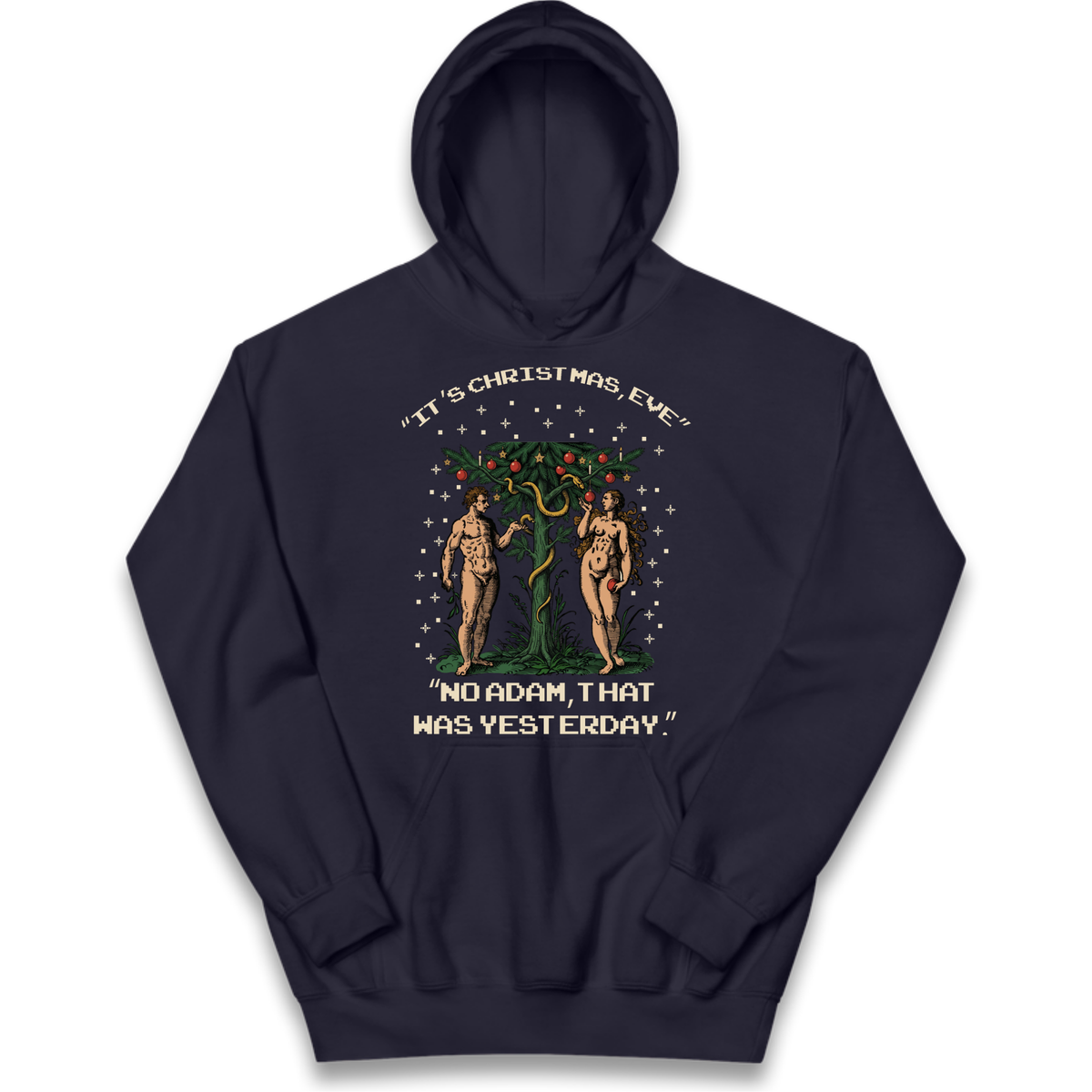 Adam & Eve Christmas Jumper Kids Hoodie