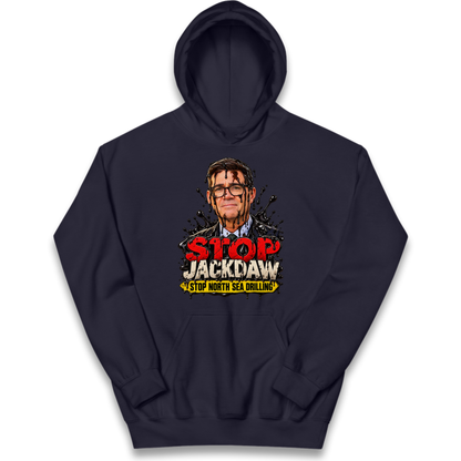 Stop Jackdaw Stop North Sea Drilling Andy Burnham Kids Hoodie