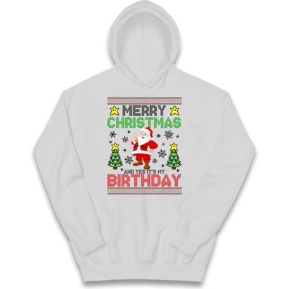 Santa birthday design Kids Hoodie