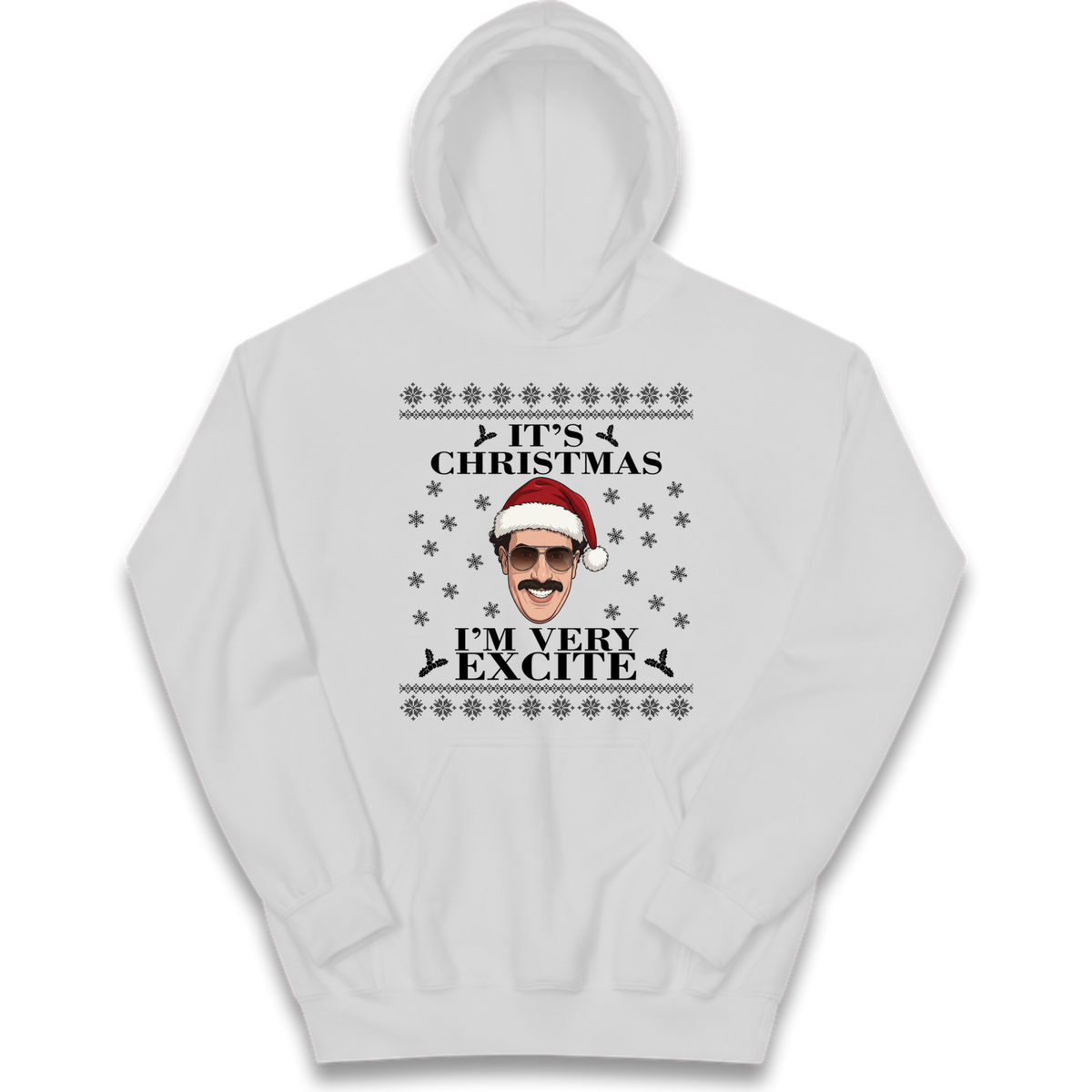 I Very Excite Christmas Kids Hoodie