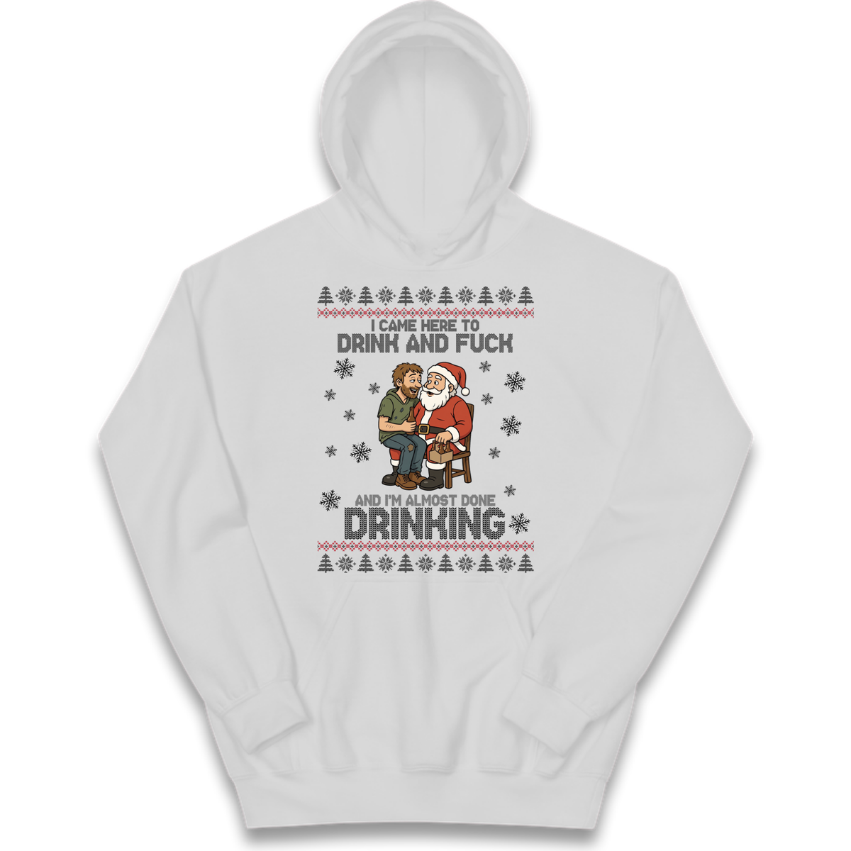 Rude Santa Graphic Kids Hoodie
