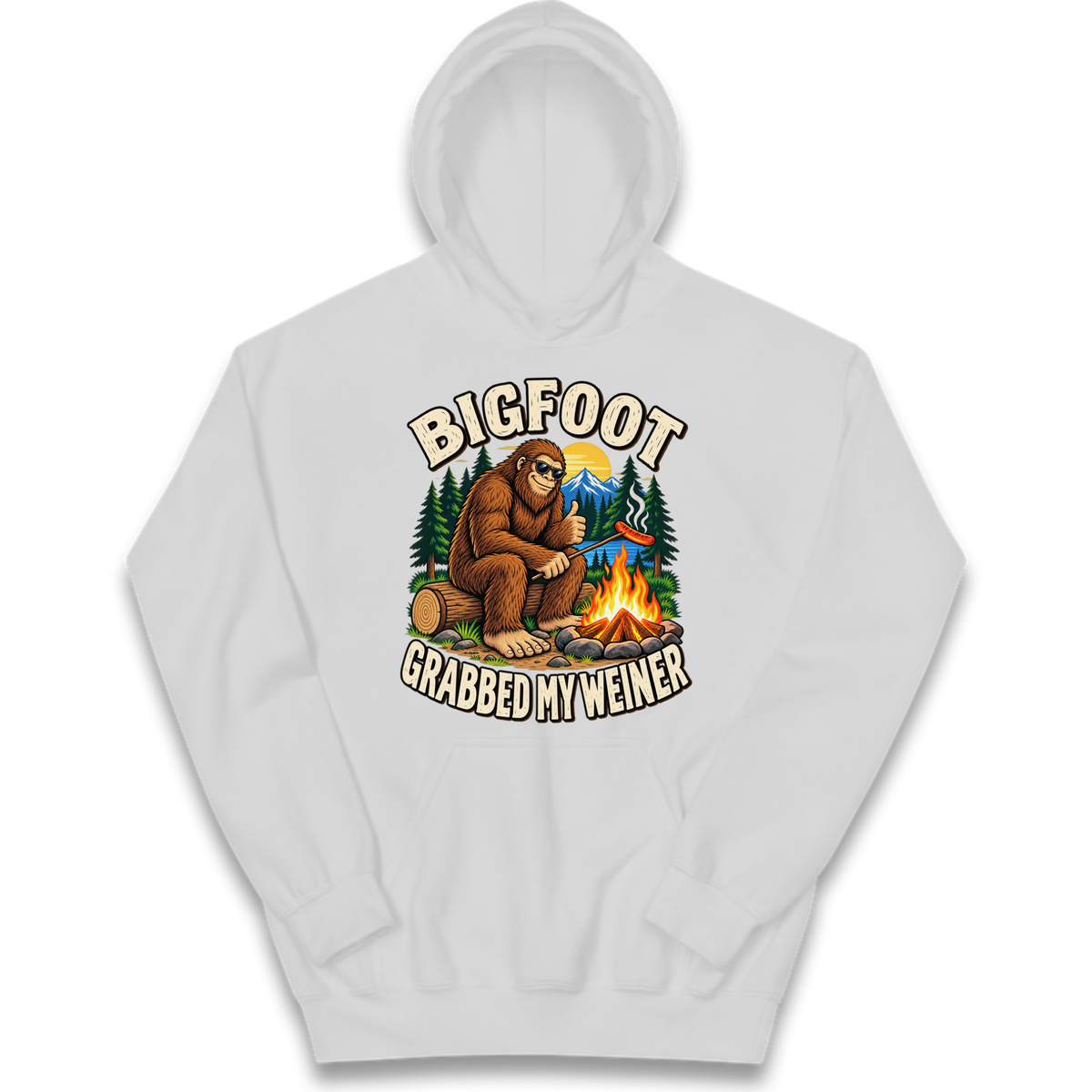 Bigfoot Grabbed My Weiner Camping Kids Hoodie