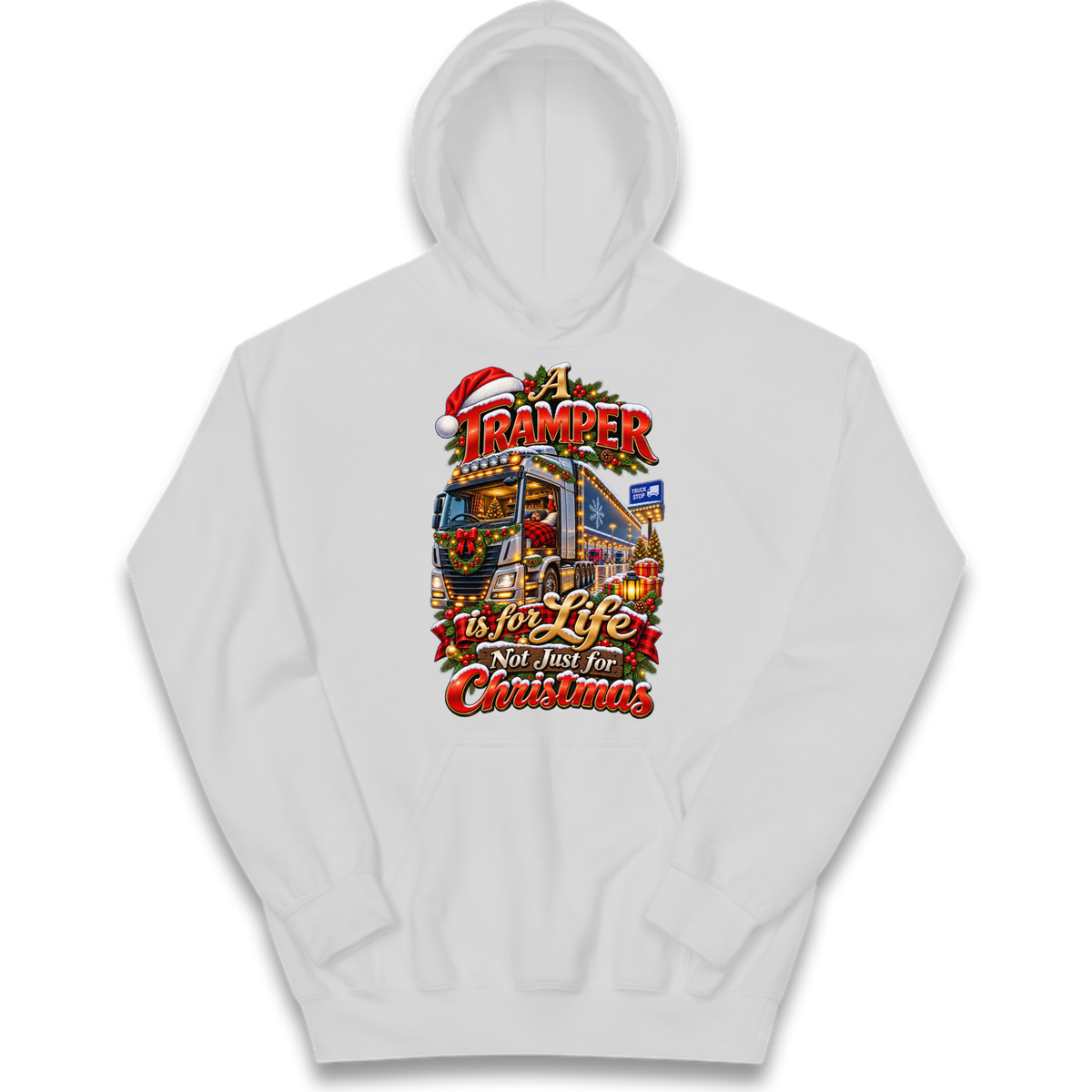 Trucker Christmas Kids Hoodie