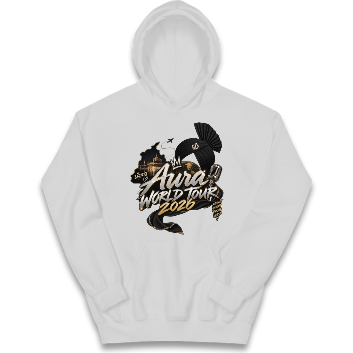 Diljit Dosanjh Aura World Tour 2026 Kids Hoodie