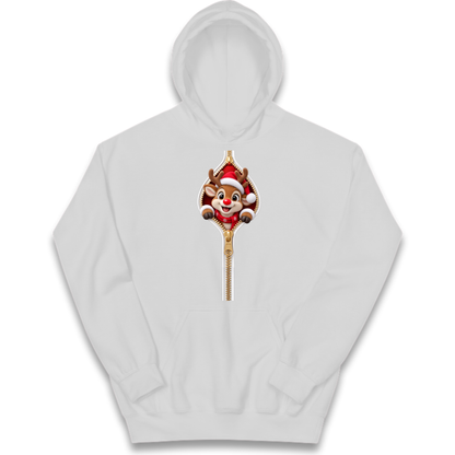 Reindeer Zip Christmas Kids Hoodie