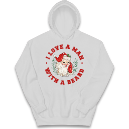 I Love A Man With A Beard Kids Hoodie