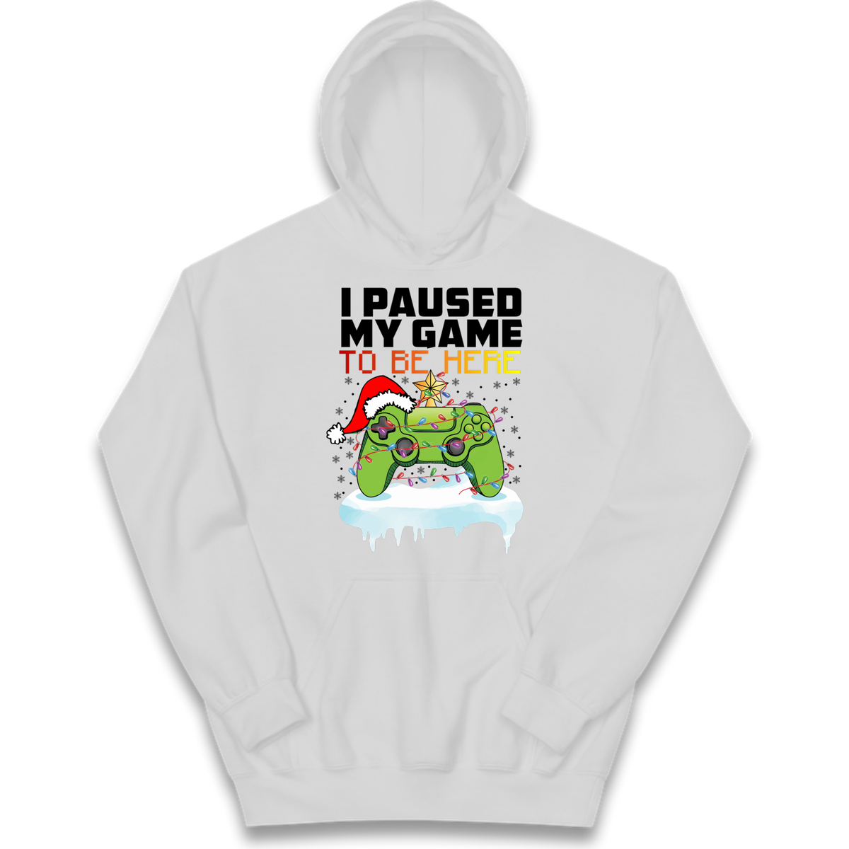 I Paused My Game Christmas Kids Hoodie