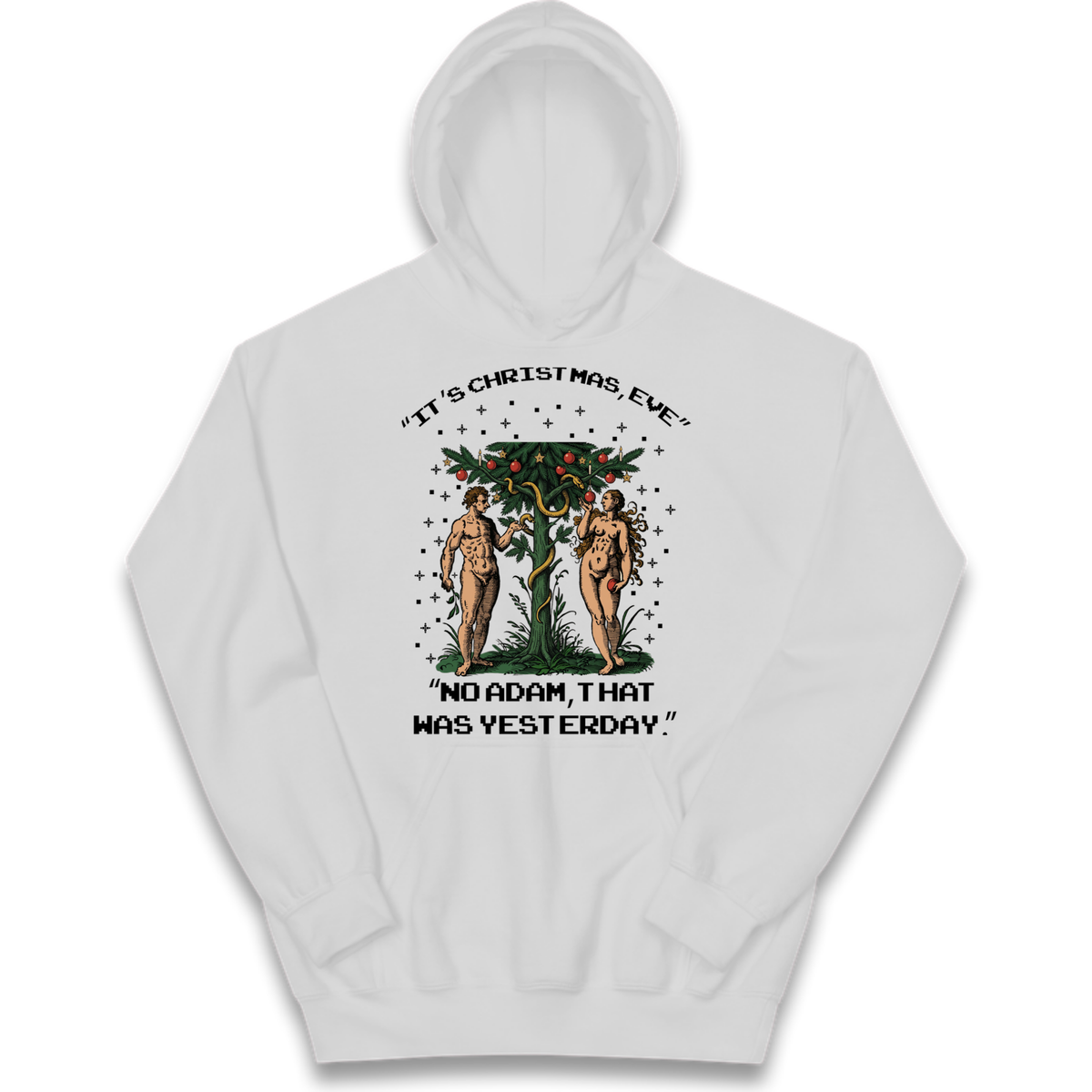Adam & Eve Christmas Jumper Kids Hoodie