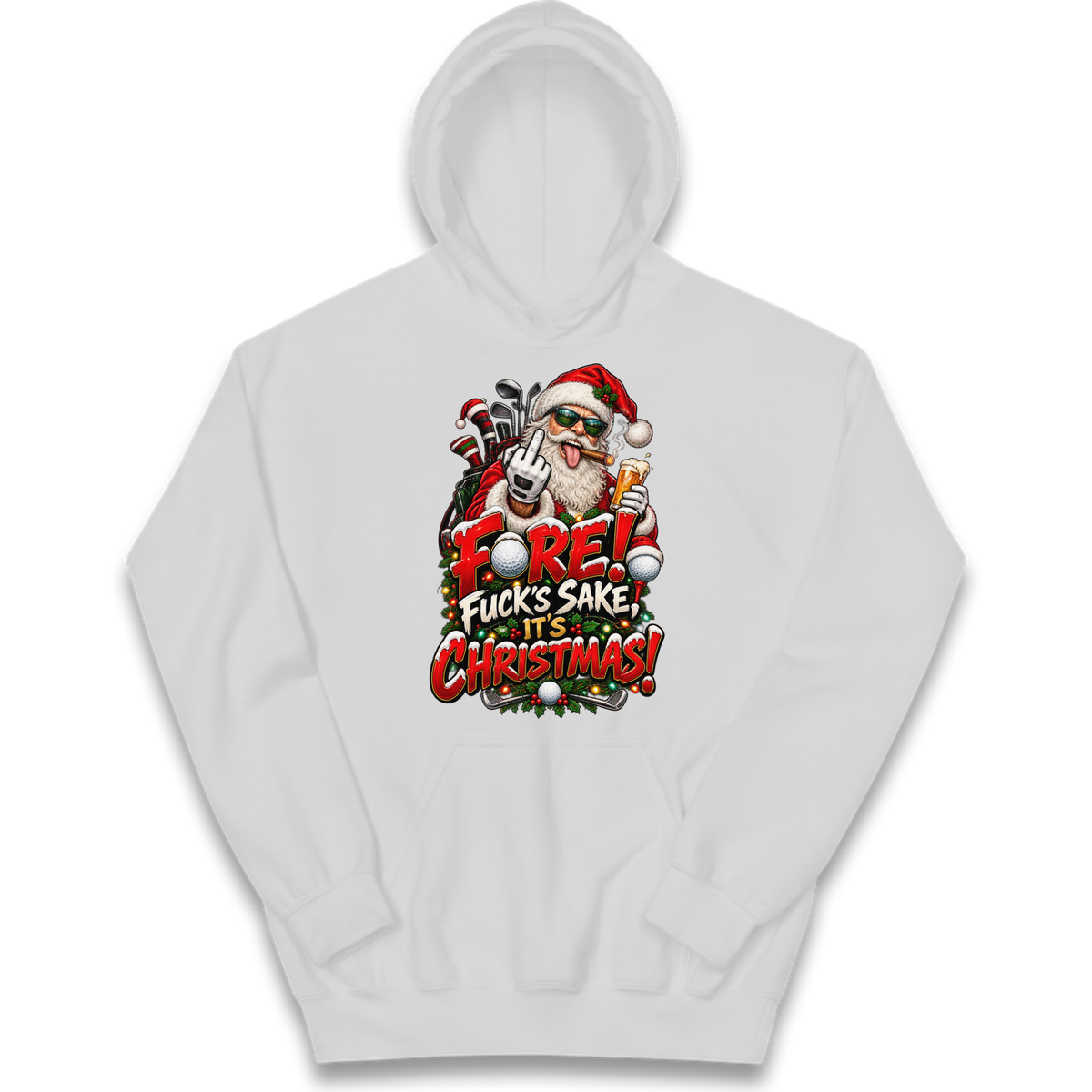 Rude Golf Christmas Kids Hoodie