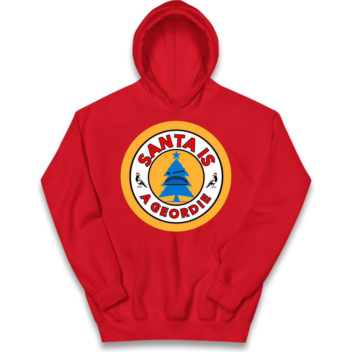 Geordie Santa  Christmas Kids Hoodie