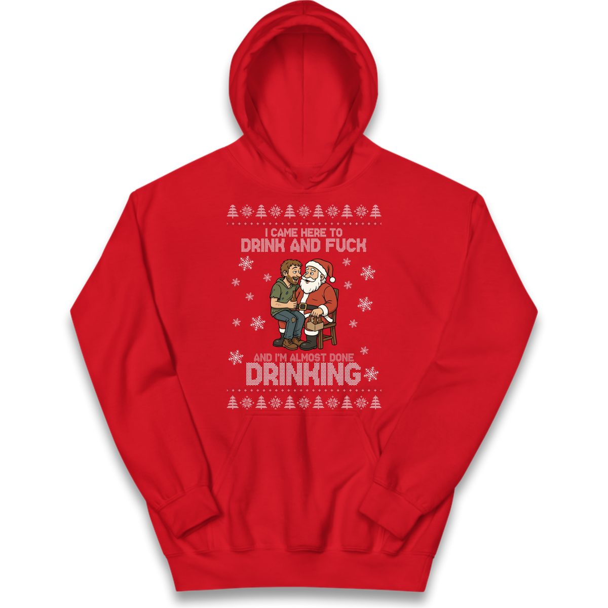 Rude Santa Graphic Kids Hoodie