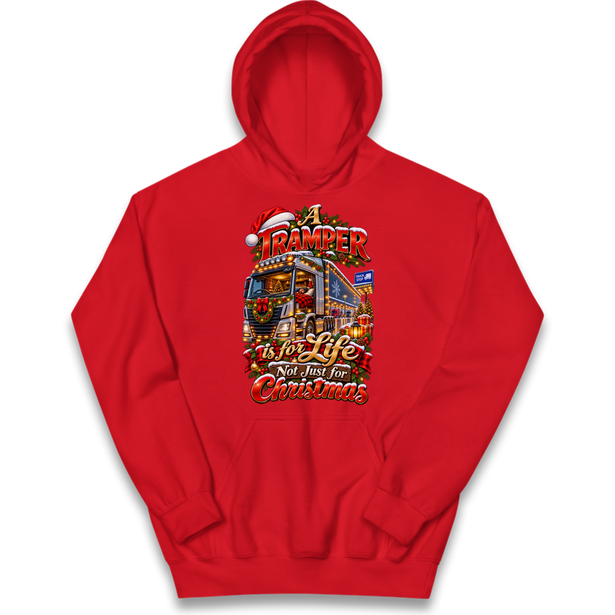 Trucker Christmas Kids Hoodie