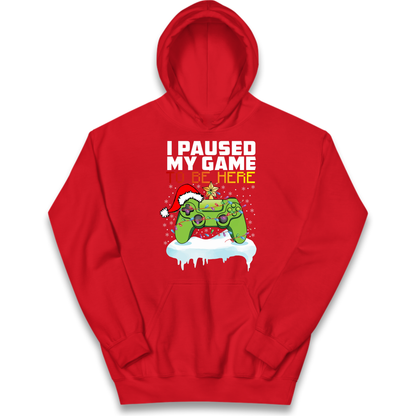 I Paused My Game Christmas Kids Hoodie