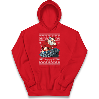 DJ Santa Christmas Kids Hoodie