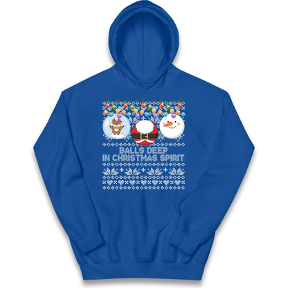 Balls Deep in Christmas Spirit Christmas Jumper Kids Hoodie