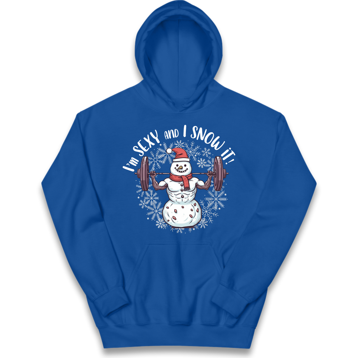 Gym Snowman Graphic Christmas Kids Hoodie