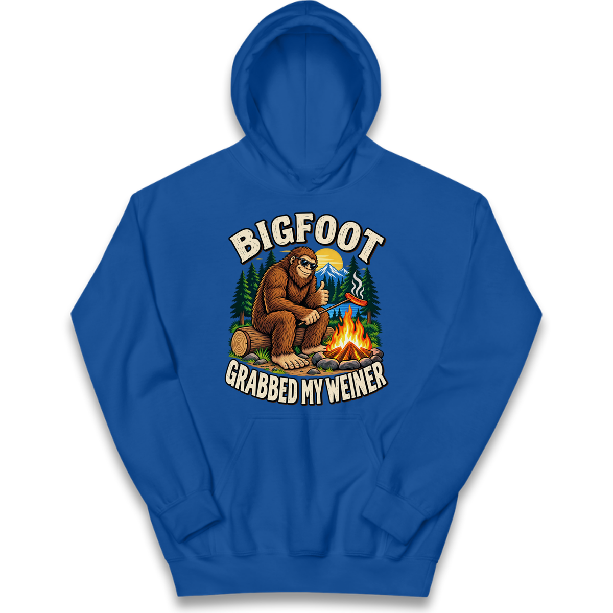 Bigfoot Grabbed My Weiner Camping Kids Hoodie