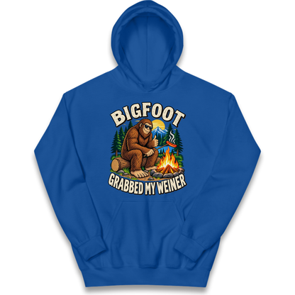 Bigfoot Grabbed My Weiner Camping Kids Hoodie