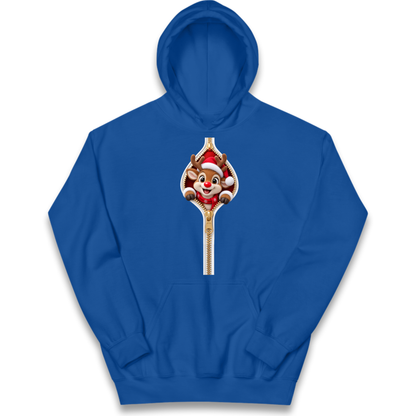 Reindeer Zip Christmas Kids Hoodie