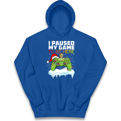 I Paused My Game Christmas Kids Hoodie