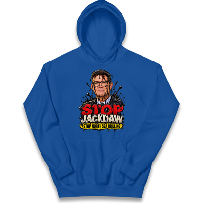 Stop Jackdaw Stop North Sea Drilling Andy Burnham Kids Hoodie