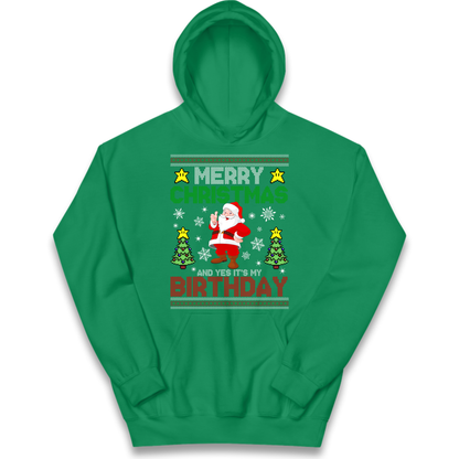 Santa birthday design Kids Hoodie