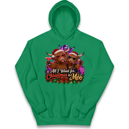 Highland Cow Christmas Kids Hoodie