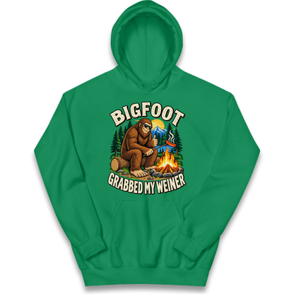 Bigfoot Grabbed My Weiner Camping Kids Hoodie