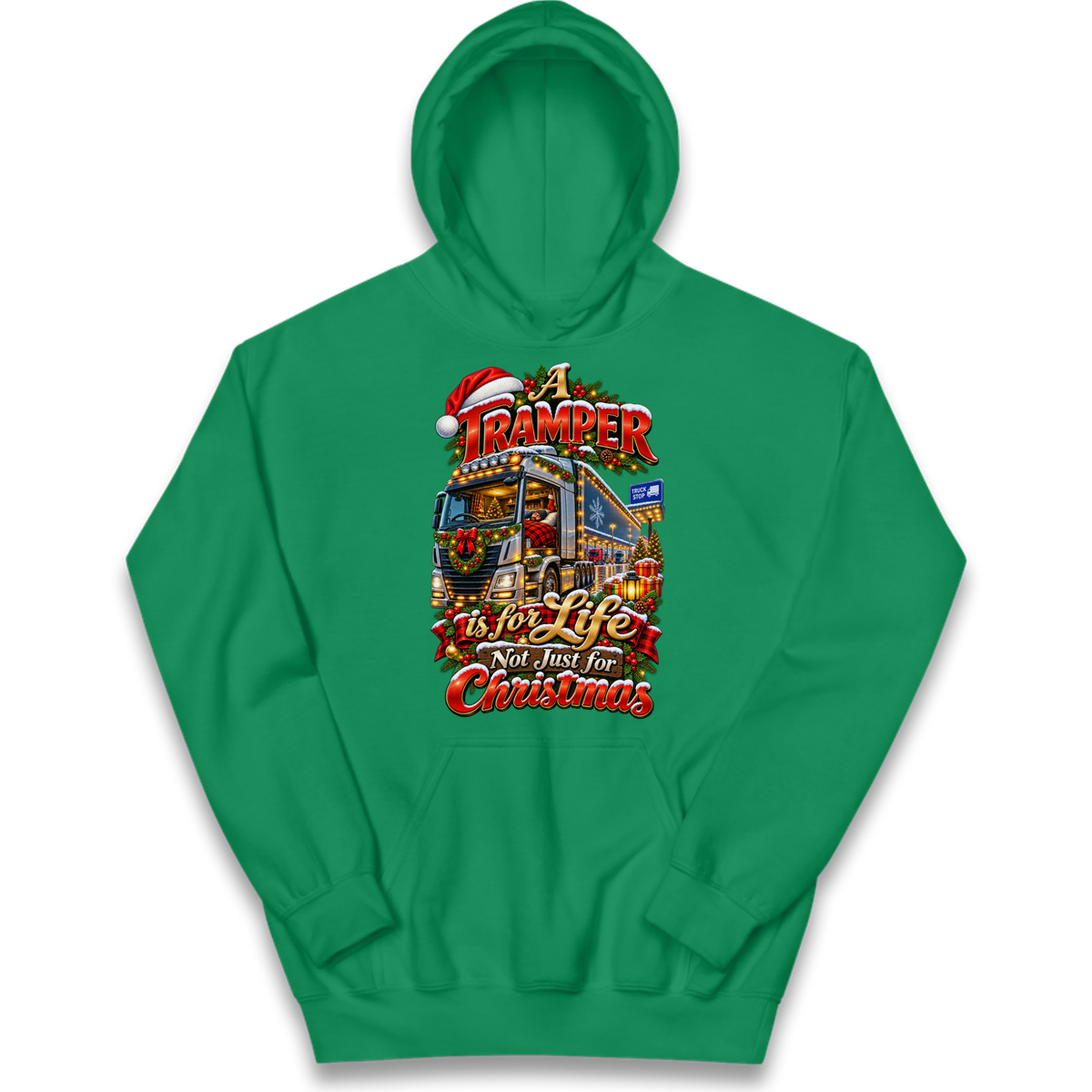 Trucker Christmas Kids Hoodie