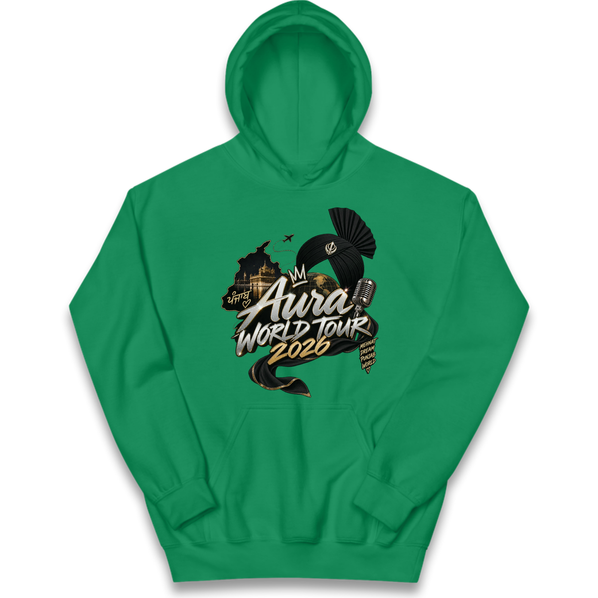 Diljit Dosanjh Aura World Tour 2026 Kids Hoodie