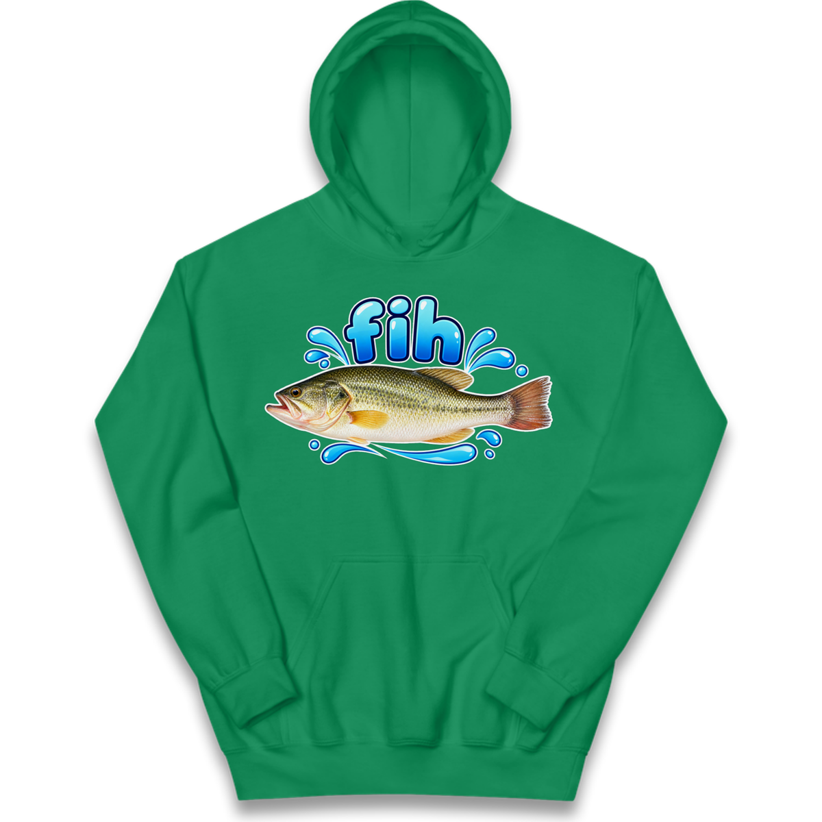 Fih Funny Bass Fish Kids Hoodie