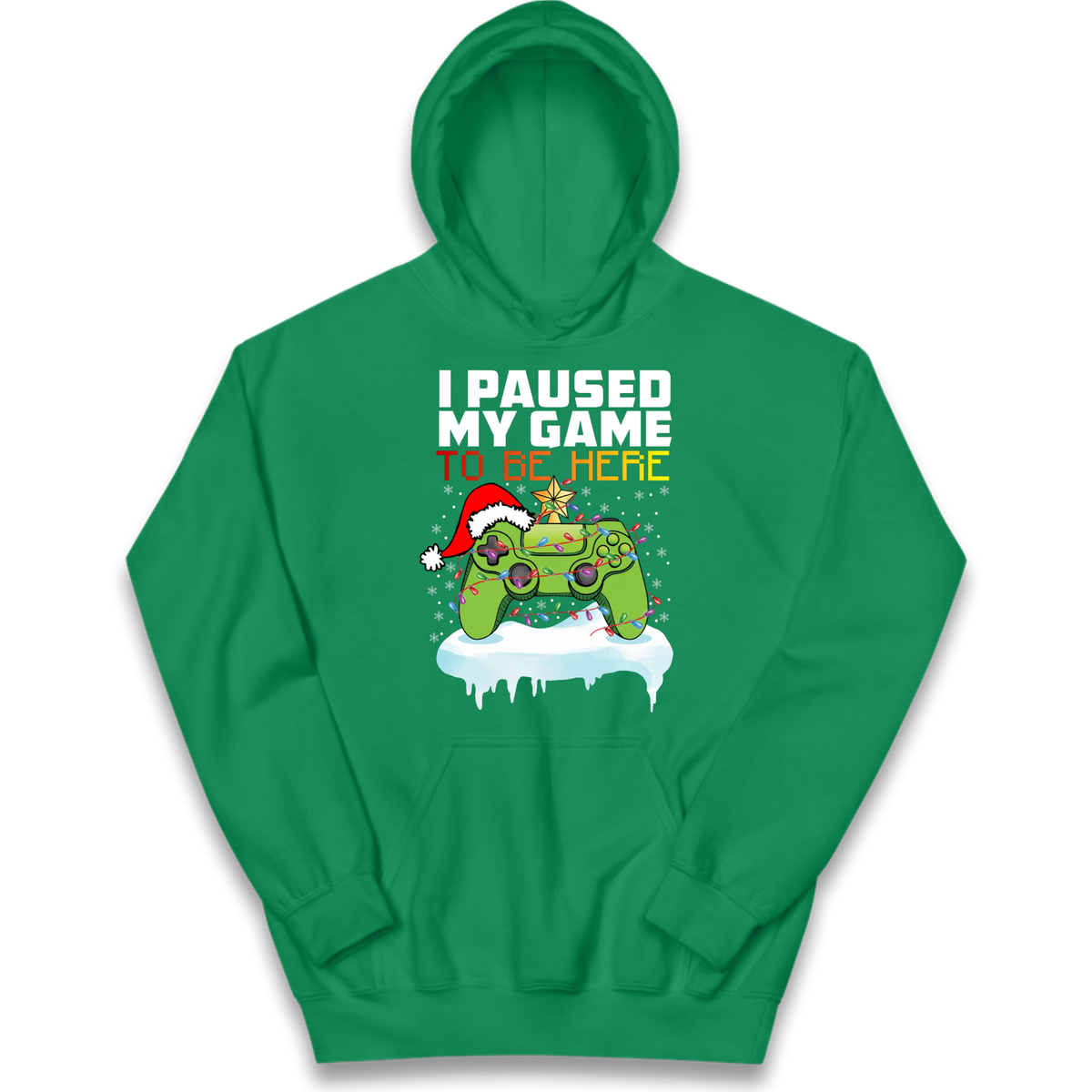 I Paused My Game Christmas Kids Hoodie