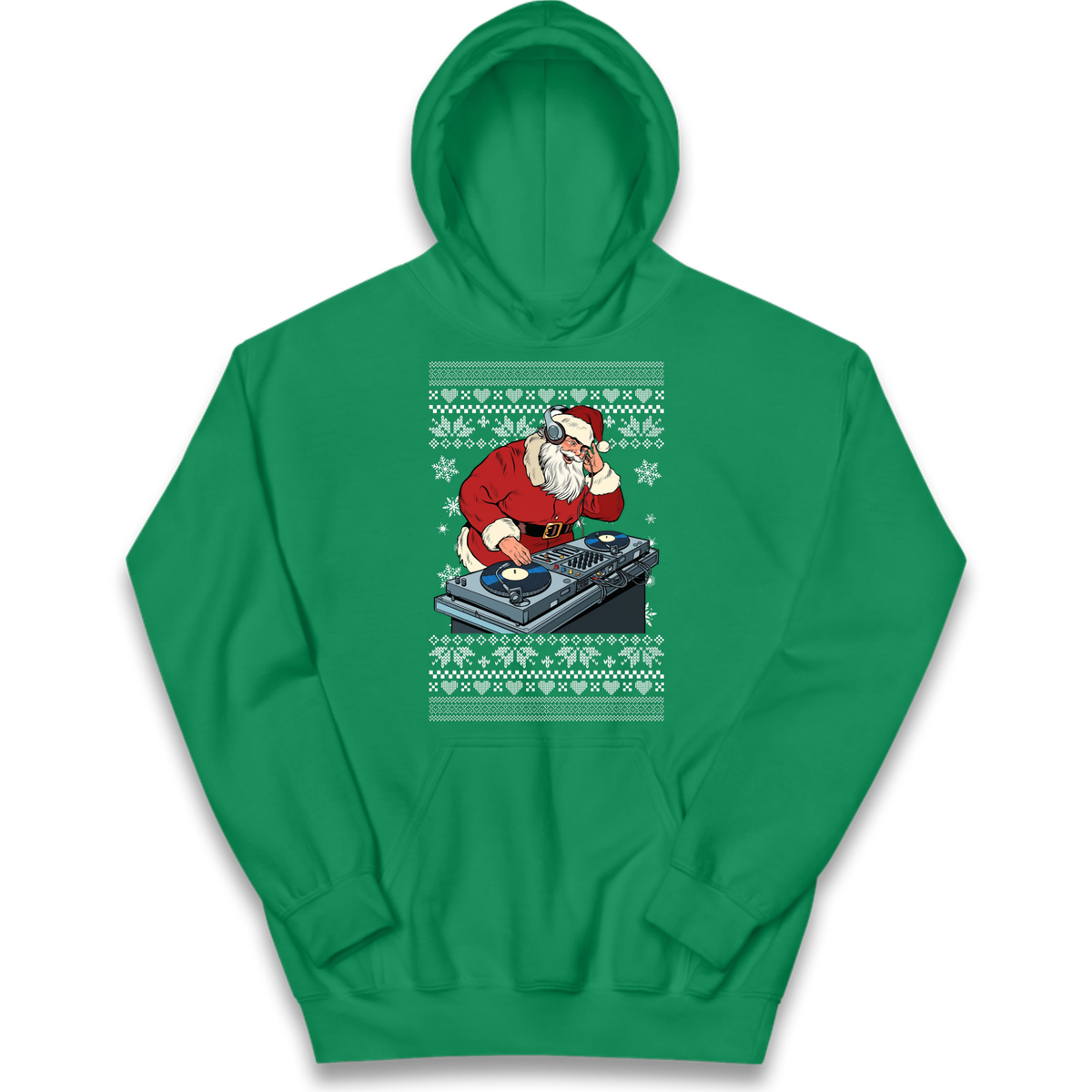 DJ Santa Christmas Kids Hoodie