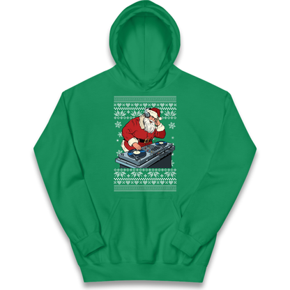 DJ Santa Christmas Kids Hoodie