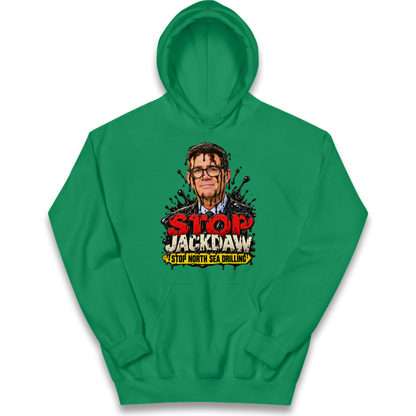 Stop Jackdaw Stop North Sea Drilling Andy Burnham Kids Hoodie