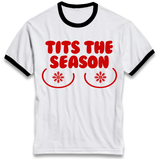 Boob Christmas Ringer T-Shirt