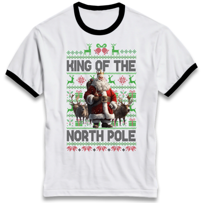 King Santa Christmas Ringer T-Shirt