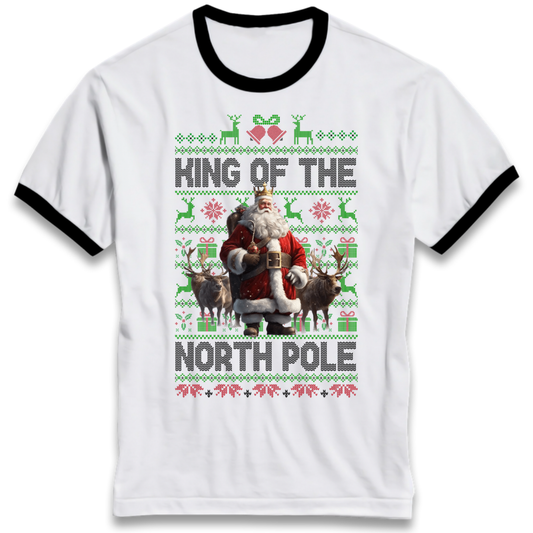 King Santa Christmas Ringer T-Shirt