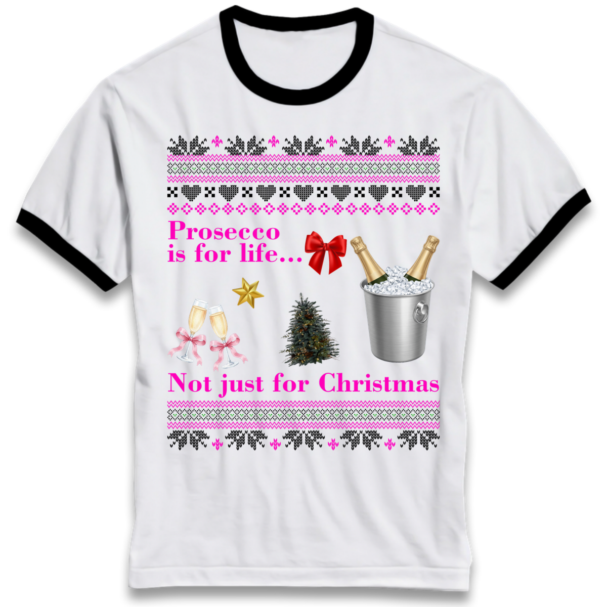 Prosecco Gift Top Ringer T-Shirt