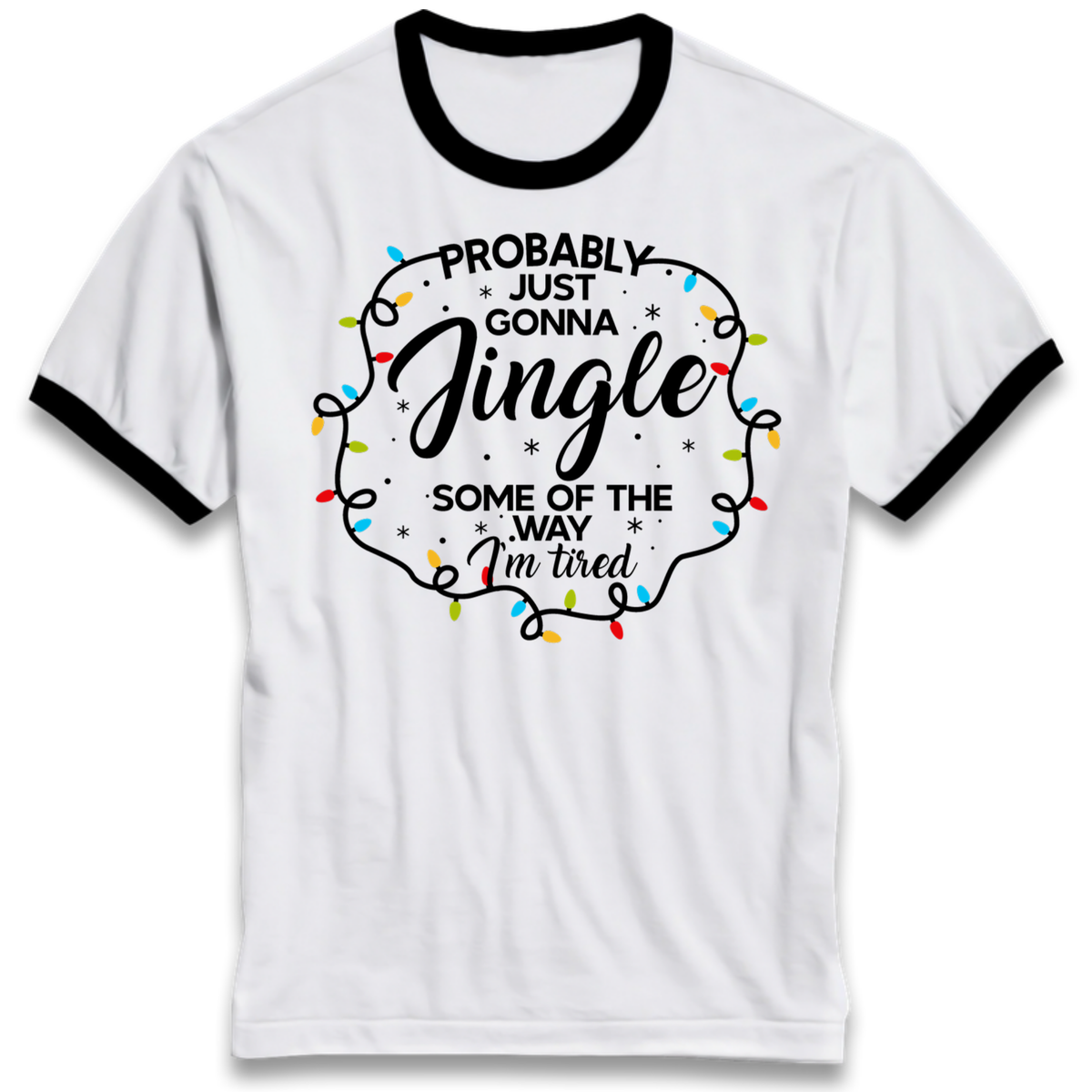 Lazy Festive Outfit Ringer T-Shirt