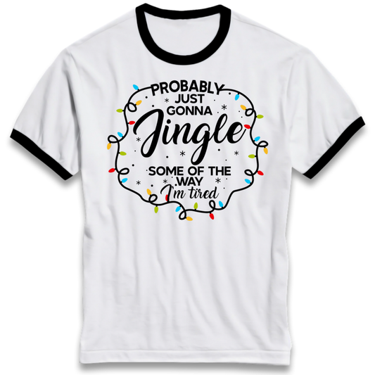 Lazy Festive Outfit Ringer T-Shirt