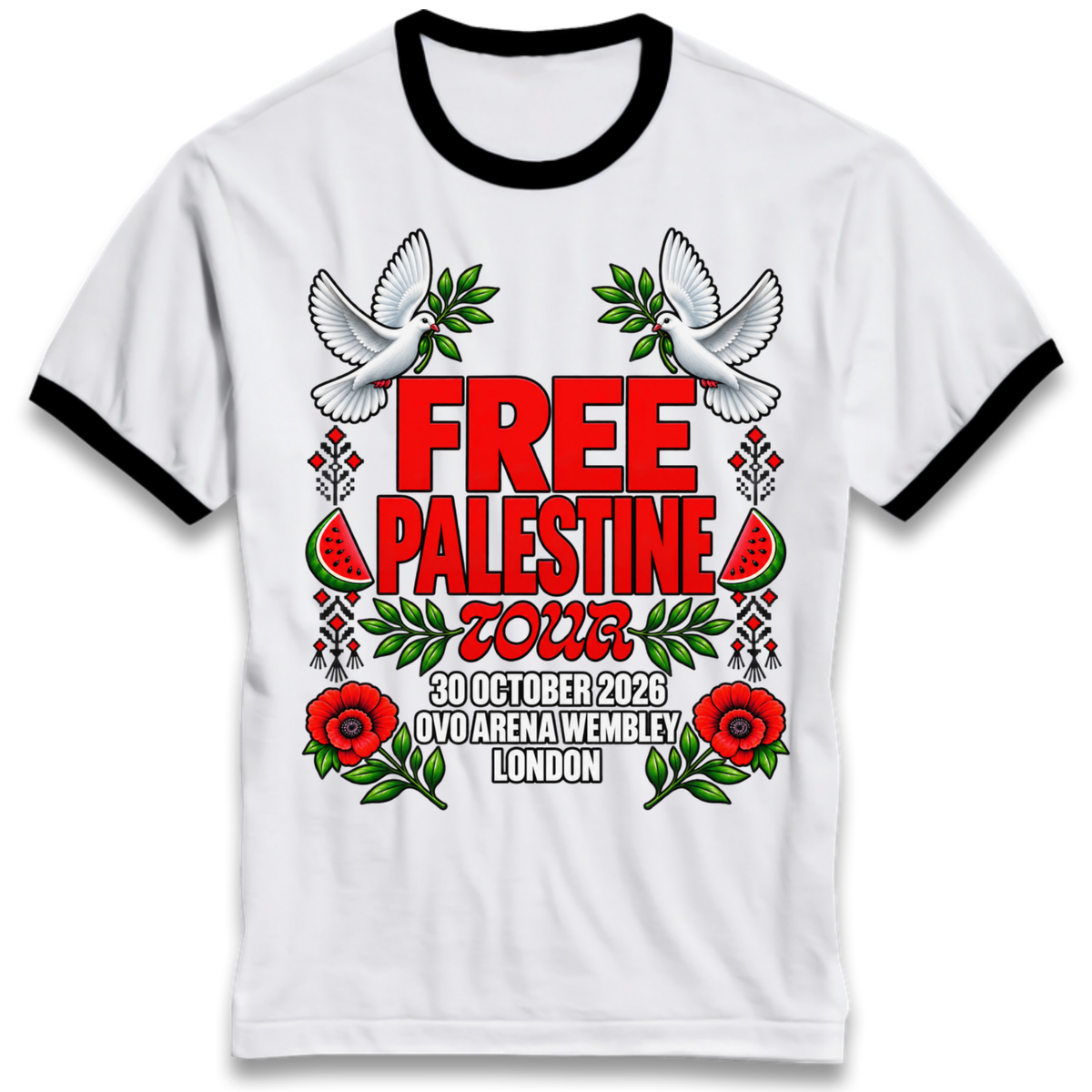 Macklemore and Friends Free Palestine Tour London 2026 Ringer T-Shirt