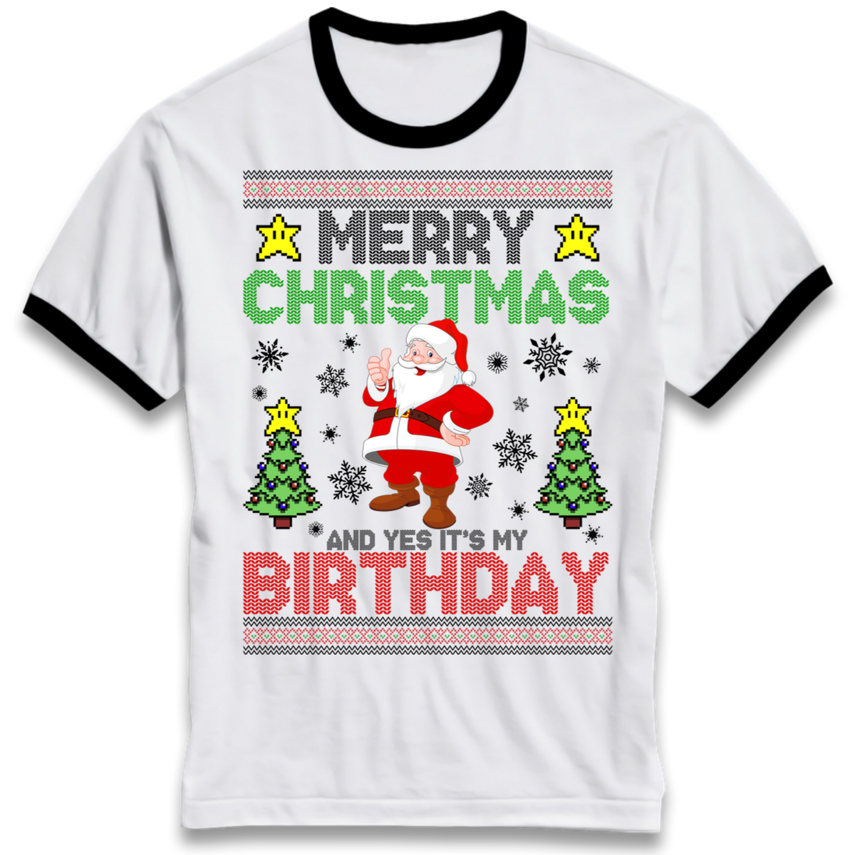 Santa birthday design Ringer T-Shirt