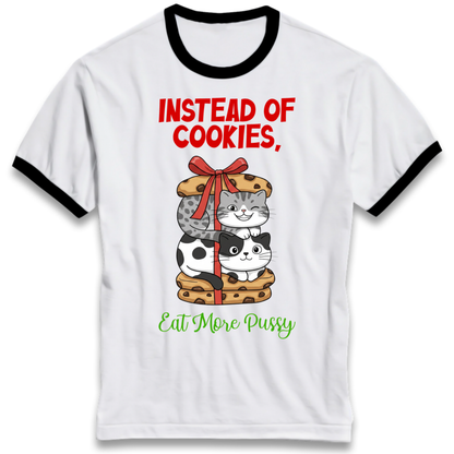 Cheeky Cat Slogan Ringer T-Shirt