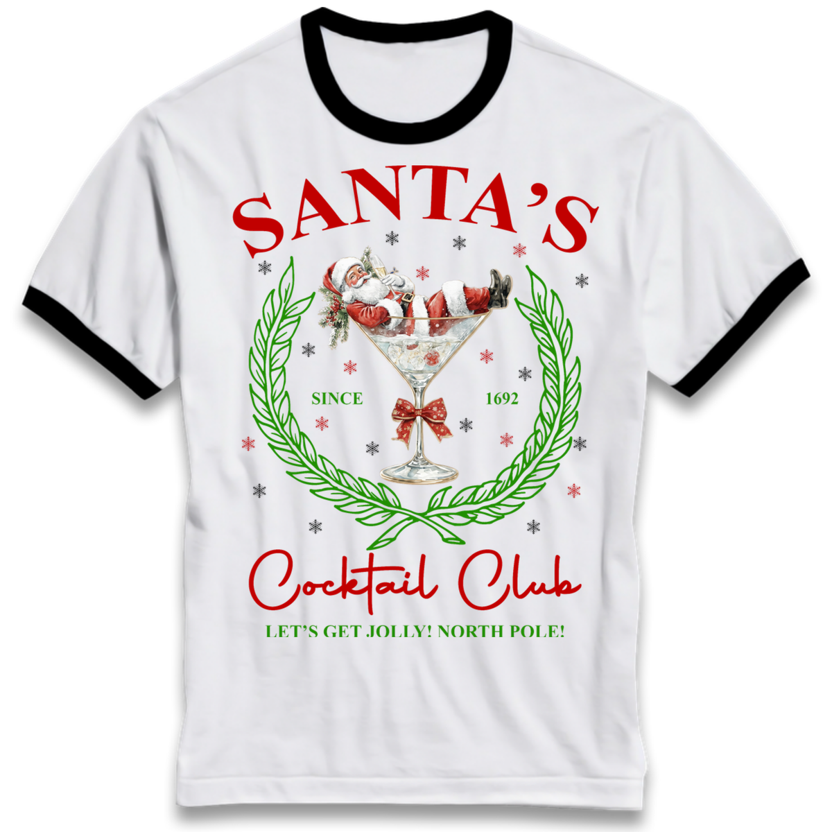 Cocktail Lover Christmas Ringer T-Shirt